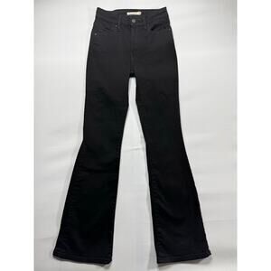 Levi's 725 Women's High Rise Bootcut Black Stretch Denim Jeans - 26x32 (25x31)